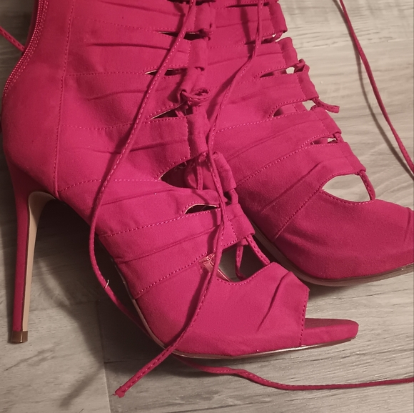 Liliana high heels red open toe sandals - Picture 6 of 9